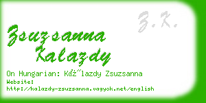 zsuzsanna kalazdy business card